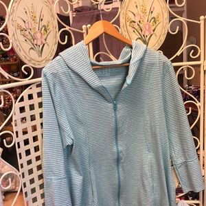 Blue and white striped jacket